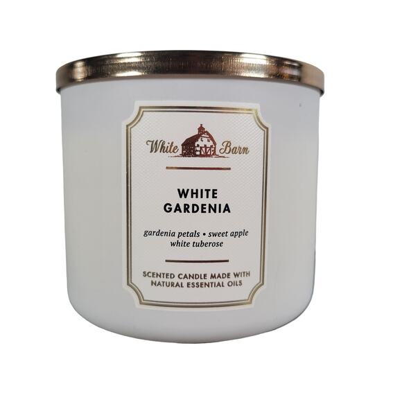White Barn White Gardenia 14.5 oz 3-Wick Scented Candle Essential Oils Limited - Picture 1 of 8